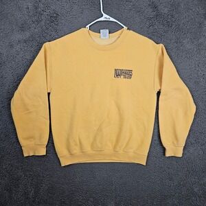 Moondoggies Surf Shop Beach Club Sweatshirt Mens Small Yellow Crewneck Graphic